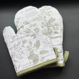 Handmade Oven Mitts herb themed